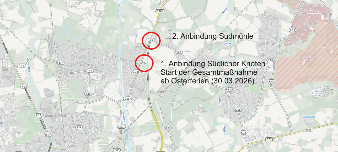 Bauarbeiten am Schiffahrter Damm